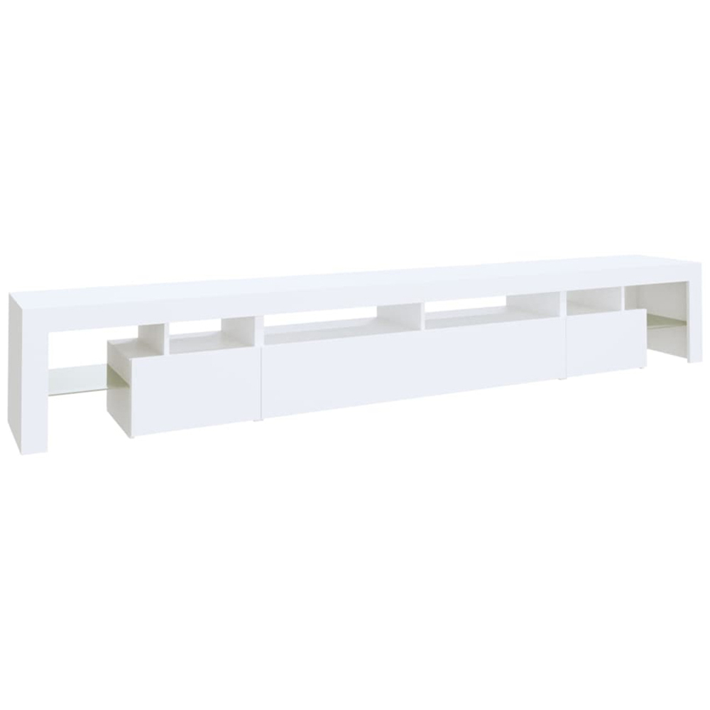 vidaXL 3 Door 6 Shelf White TV Cabinet with LED Lights Image 2