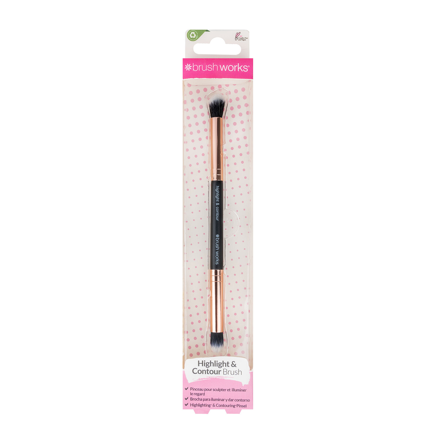 Brushworks Highlight and Contour Brush - Black and Gold Image