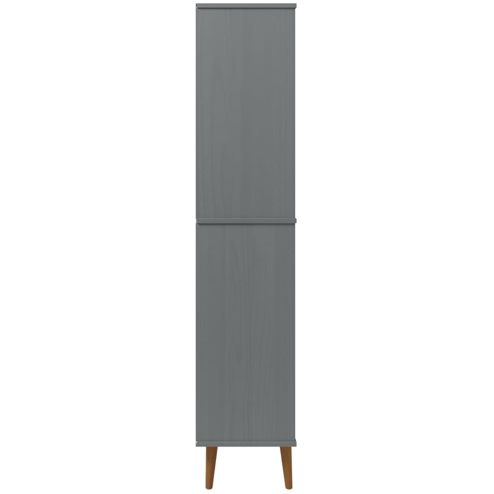 vidaXL 2 Drawer 3 Shelf Grey Pine Wood Bookcase Image 6