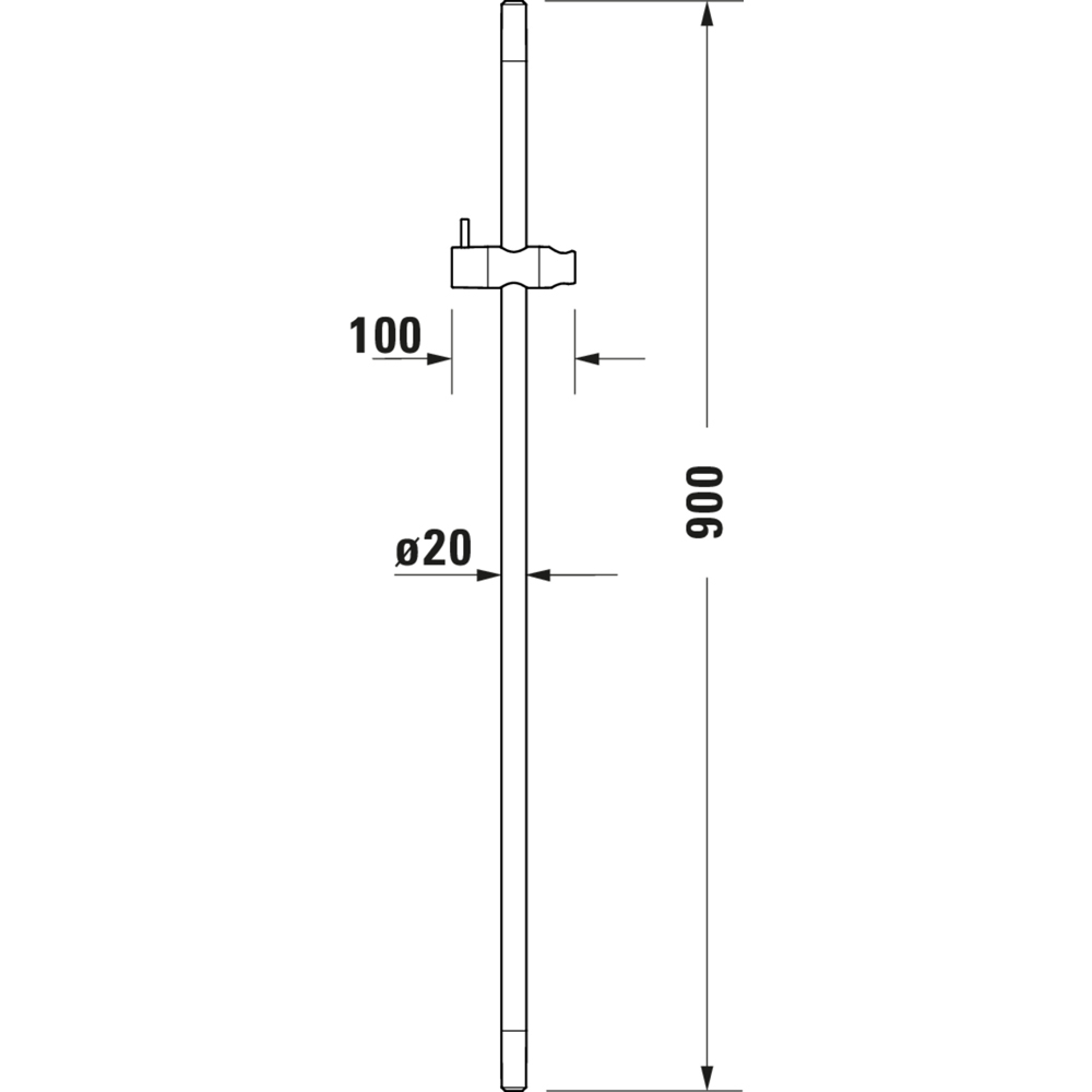 Duravit Polished Gold Shower Rail 900mm Image 5