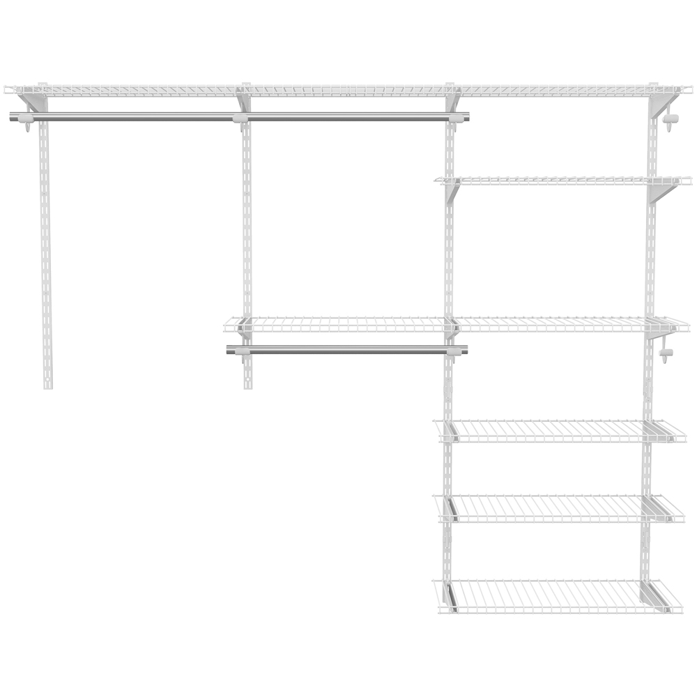Costway White Custom Closet Organiser System Kit with Shelves Image 4