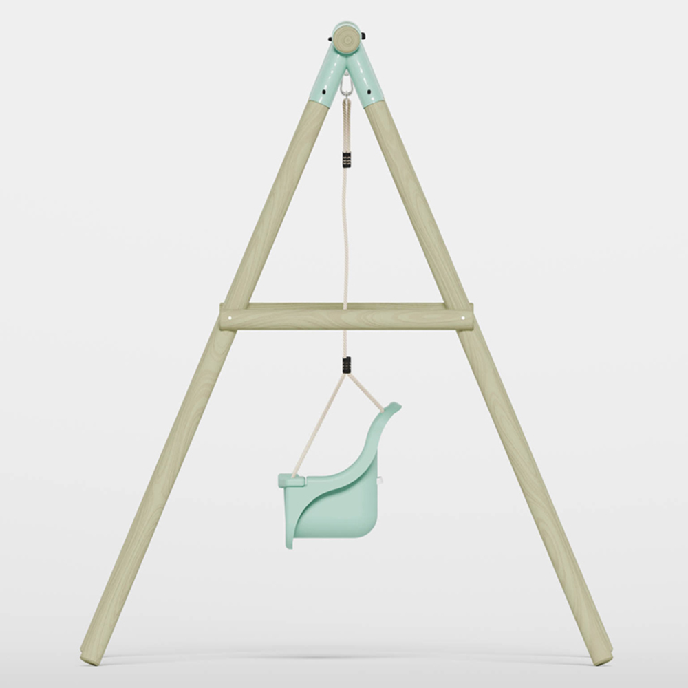Mercia Wooden Round Pole Single Baby Seat Swing Image 5