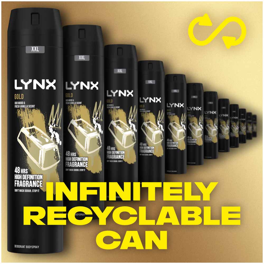 Lynx XXL Gold 48 Hour Fresh Body Spray 250ml Image 5