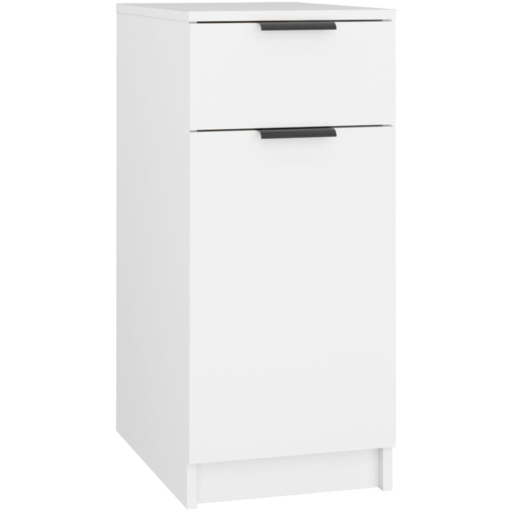 vidaXL Single Door Single Drawer White Desk Cabinet Image 2