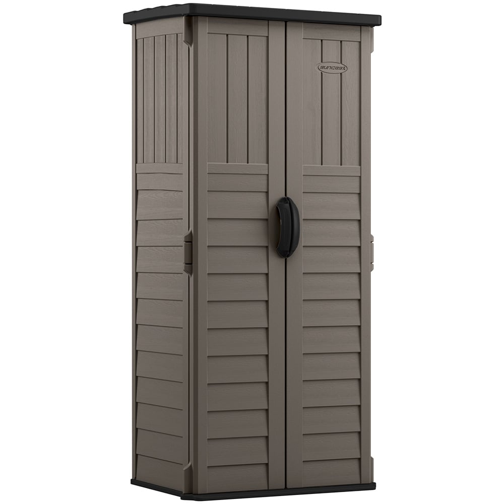 Suncast Mannington 5.7 x 2.2ft Stone Grey Storage Cabinet Image 1