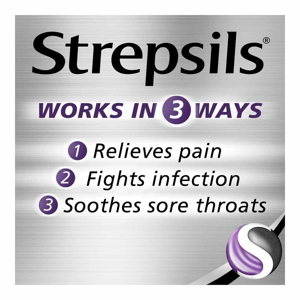 Strepsils Extra Triple Action Blackcurrant Lozenge 24 pack Image 3