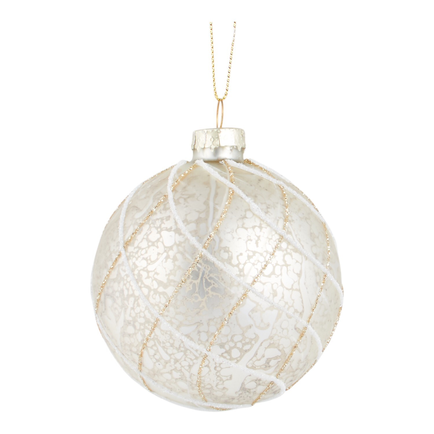 Champagne Glitter Christmas Bauble Image 3