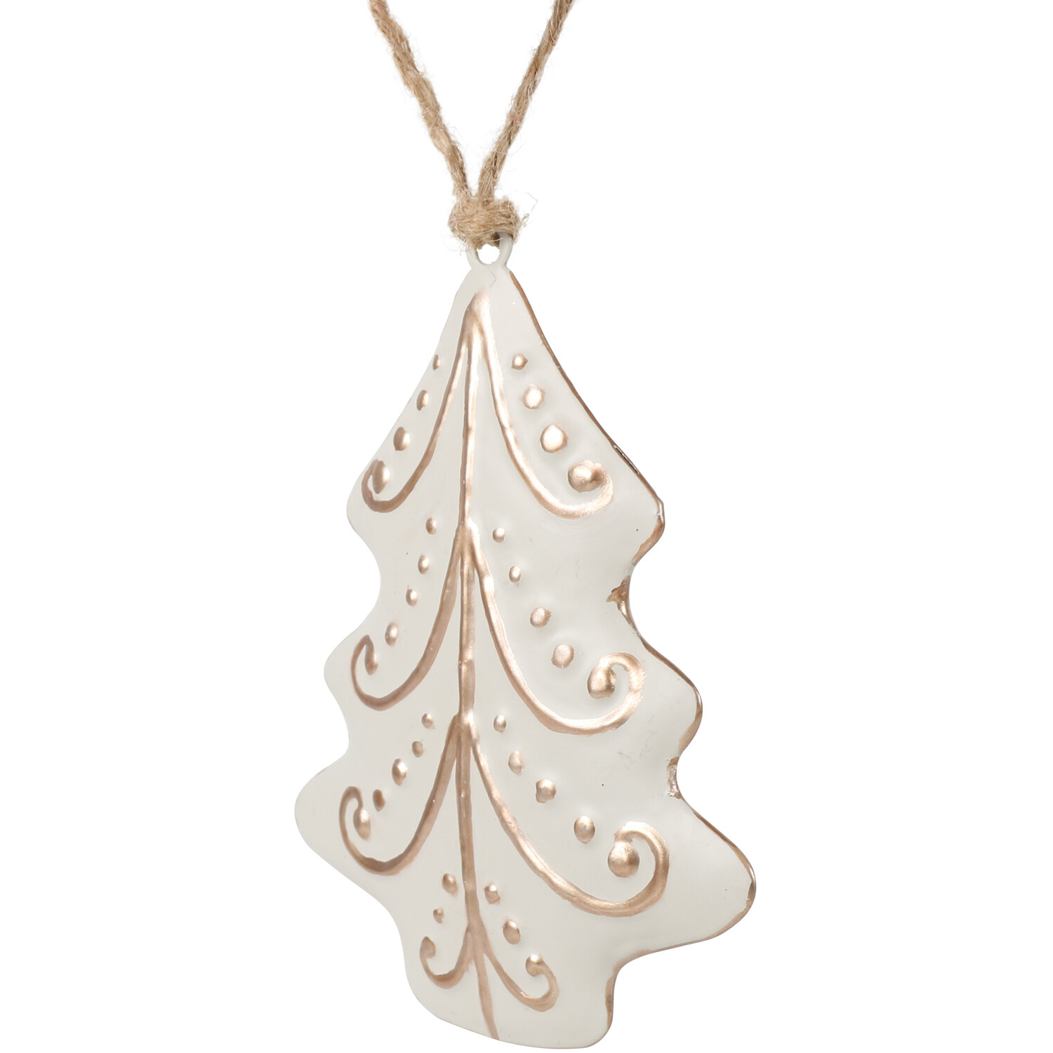 Metal Hanging Christmas Decoration - White Image 4