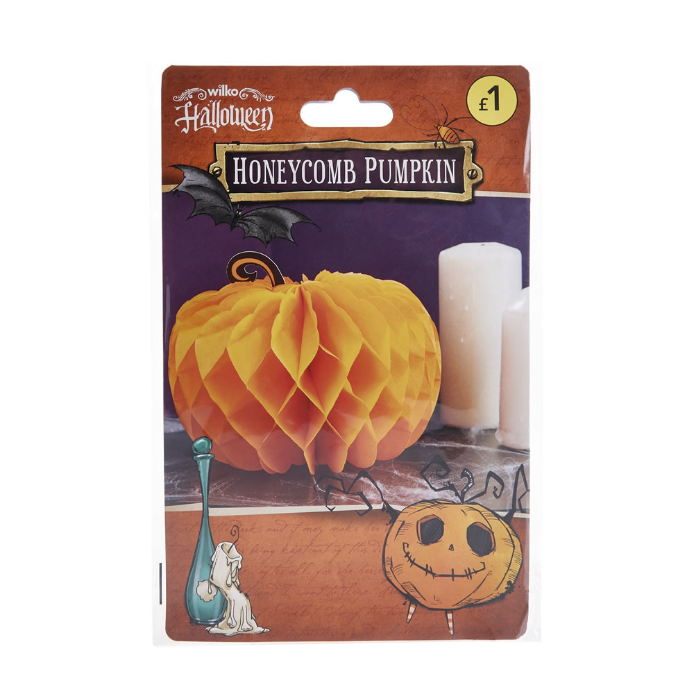 Wilko Halloween Honeycomb Pumpkin Decoration Image 1
