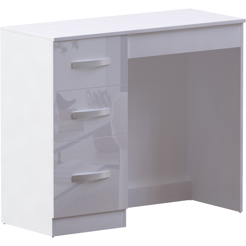 Vida Designs Hulio 3 Drawer White Dressing Table Image 2