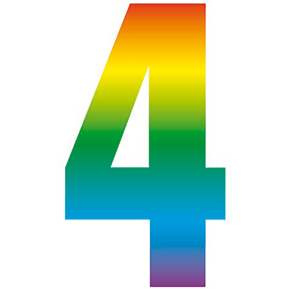 Rainbow Self Adhesive Number Sticker - 4 Image