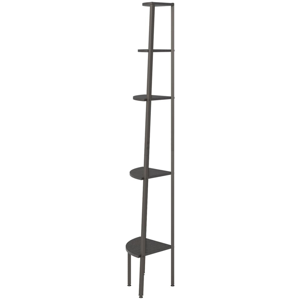 vidaXL 5-Tier Dark Black Corner Shelf Image 4