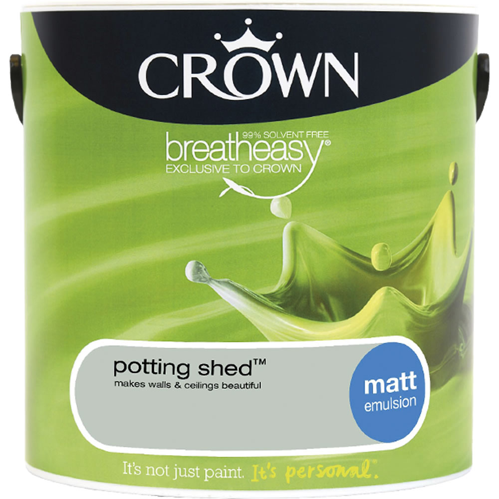 Crown Matt Emulsion Paint                         Potting Shed 2.5L Image 1