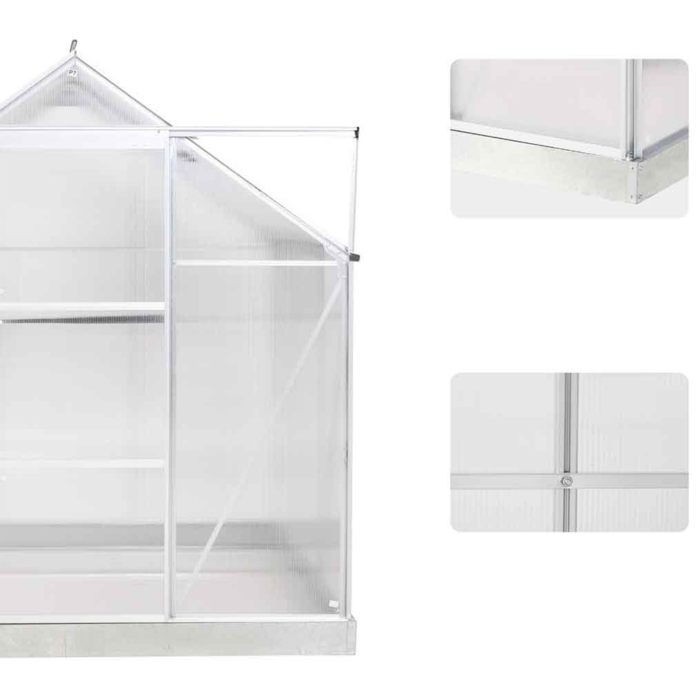 Outsunny Polycarbonate Aluminium 6.3 x 6ft Greenhouse Image 5
