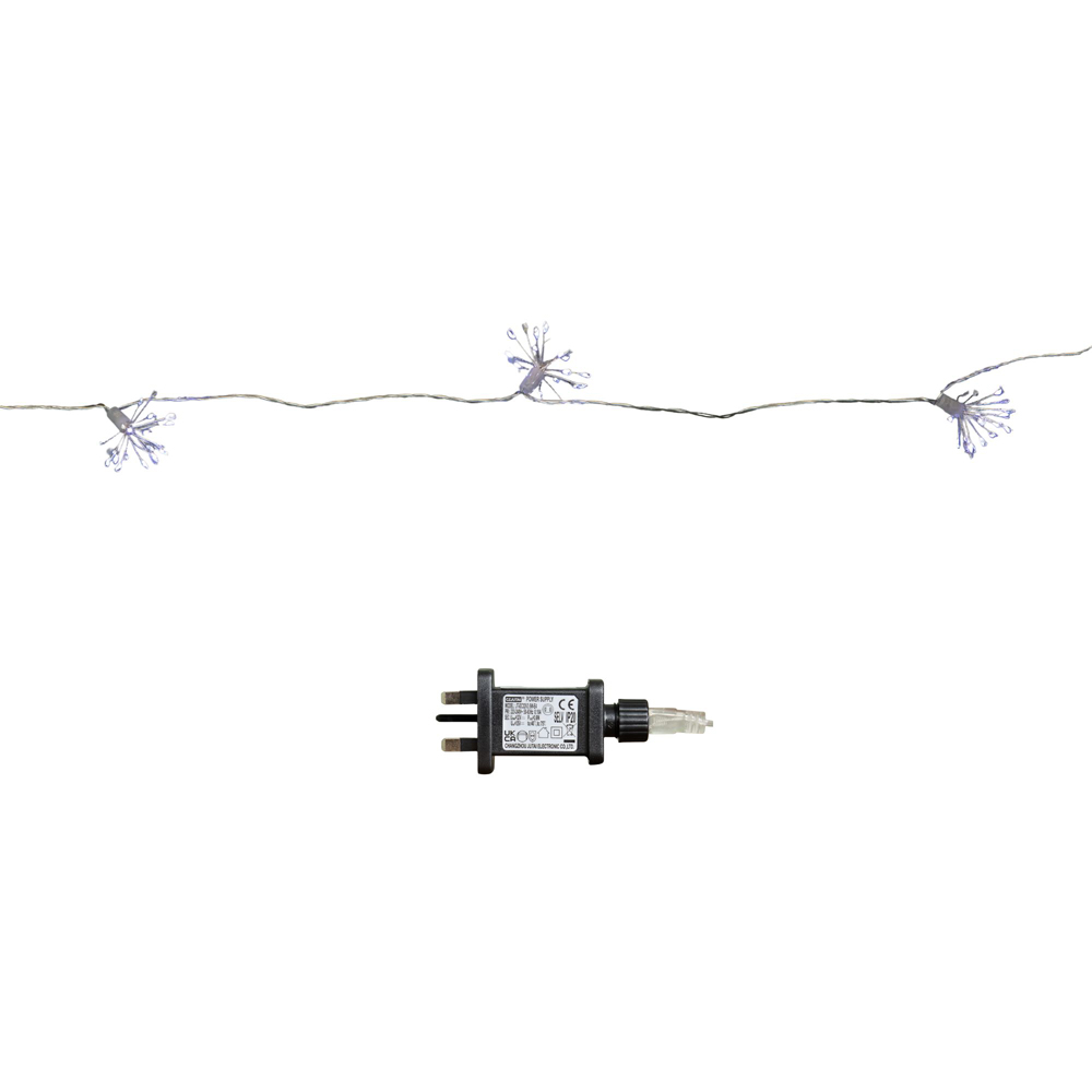 Samuel Alexander 200 White LED Set of 10 Twinkling Christmas Starburst String Lights 2.7m Image 3