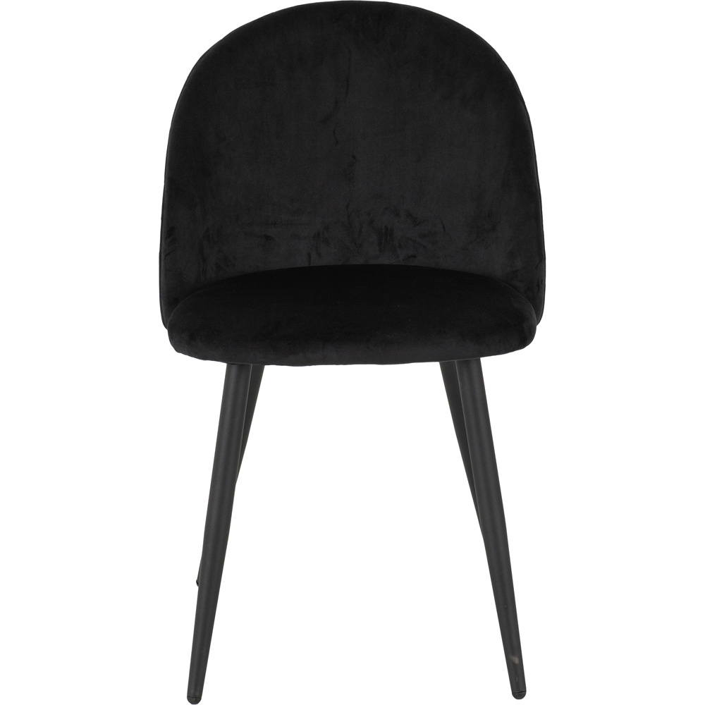 Seconique Marlow Set of 4 Black Velvet Dining Chair Image 5