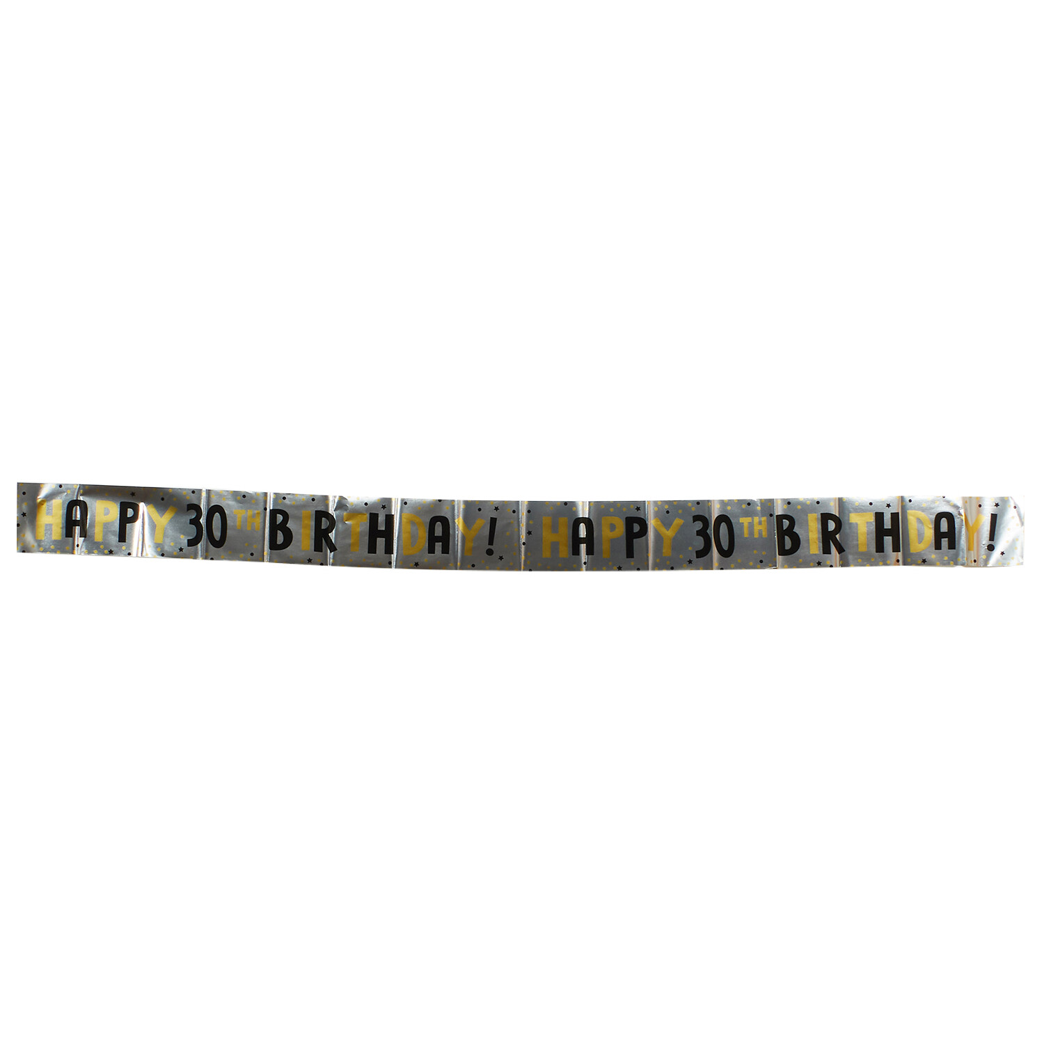 Happy 30th Birthday Foil Banner - Black and Gold Image 3
