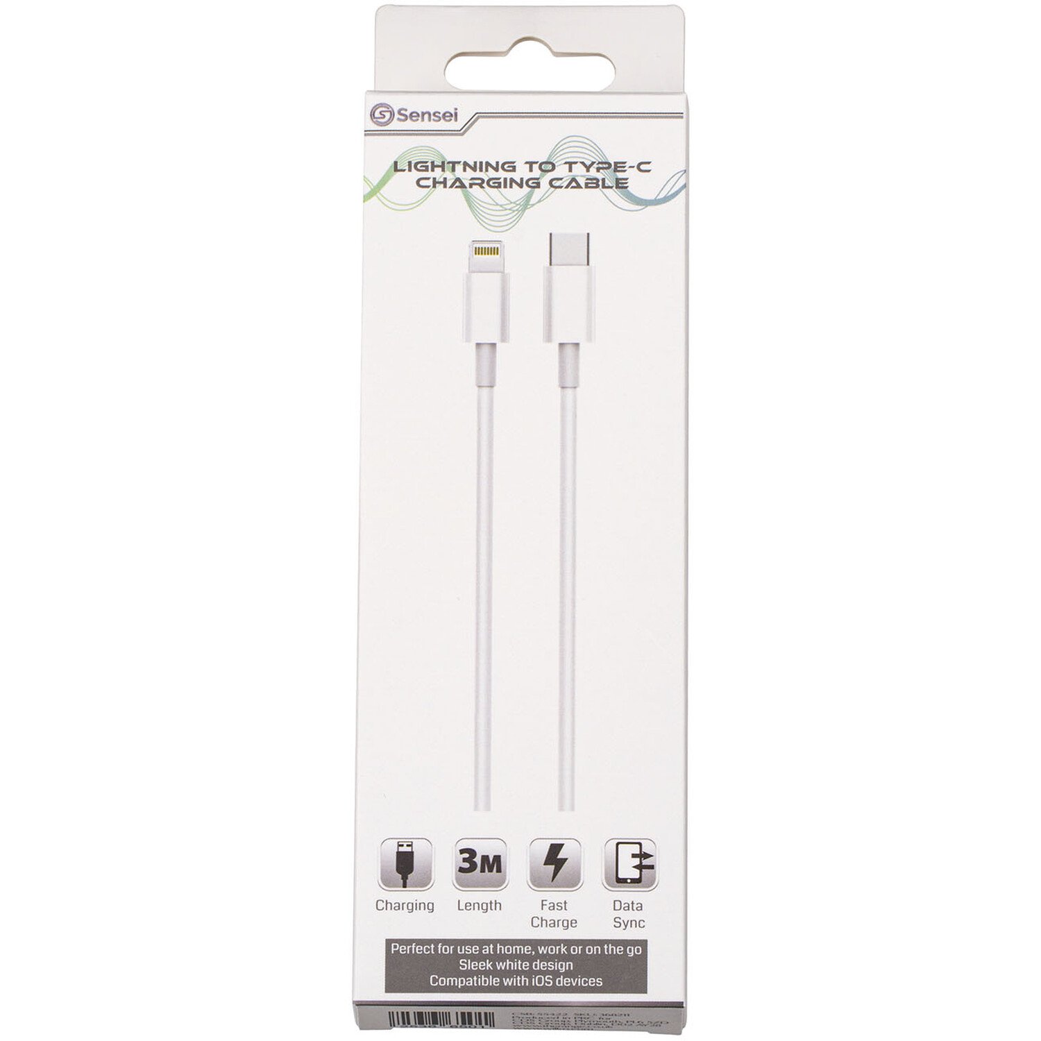 Lightning to Type-C Charging Cable 3m - White Image 1