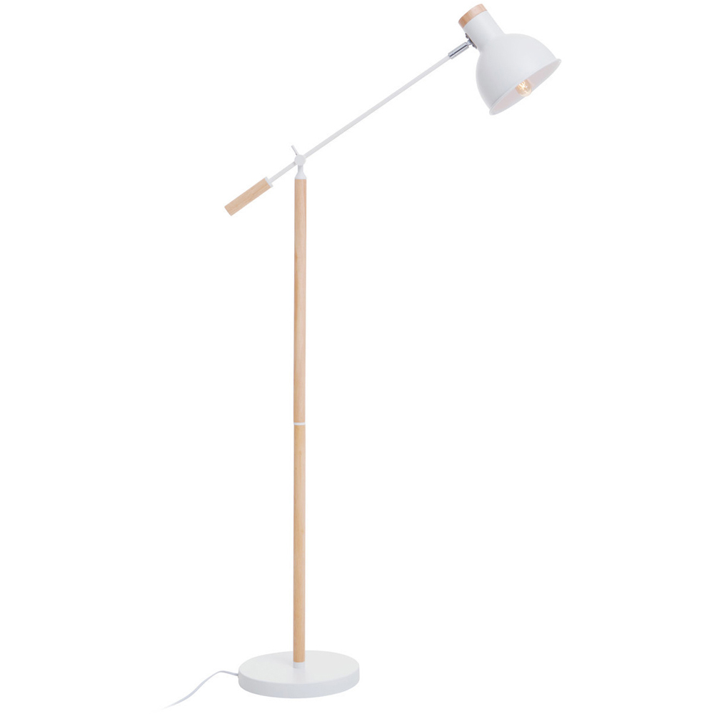 Premier Housewares Matte White Floor Lamp Image 1