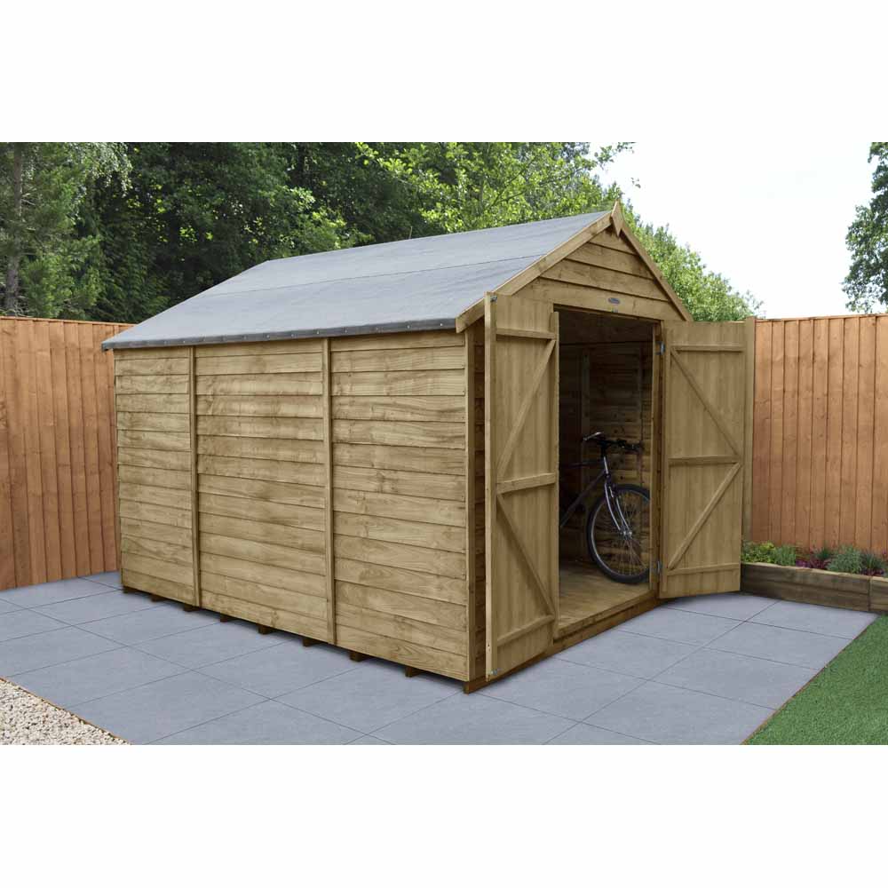 Forest Garden 10 x 8ft Double Door Pressure Treated Overlap Apex Shed Image 11