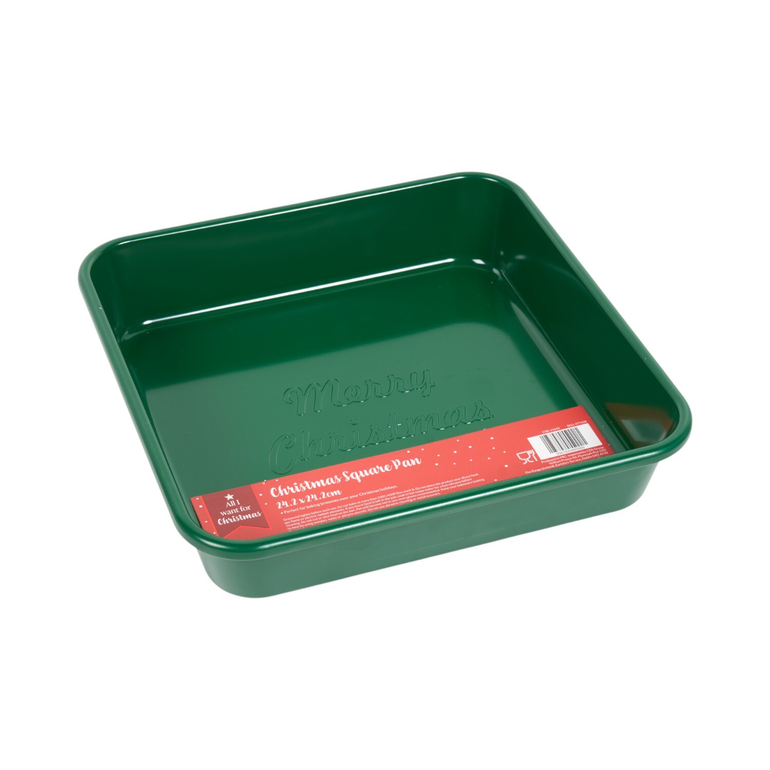 Merry Christmas Square Baking Pan Green Image 2