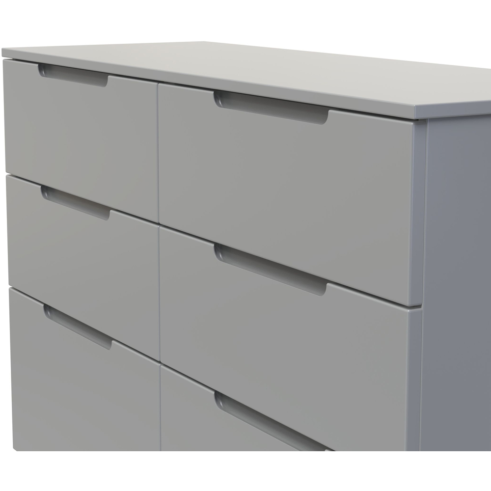 Crowndale Milan 6 Drawer Dusk Grey Wide Chest of Drawers Ready Assembled Image 5