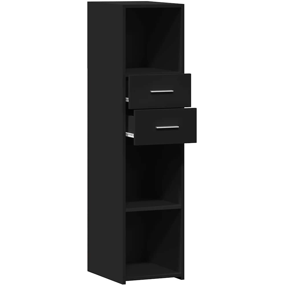 vidaXL 2 Drawer 3 Shelf Black Highboard Image 7