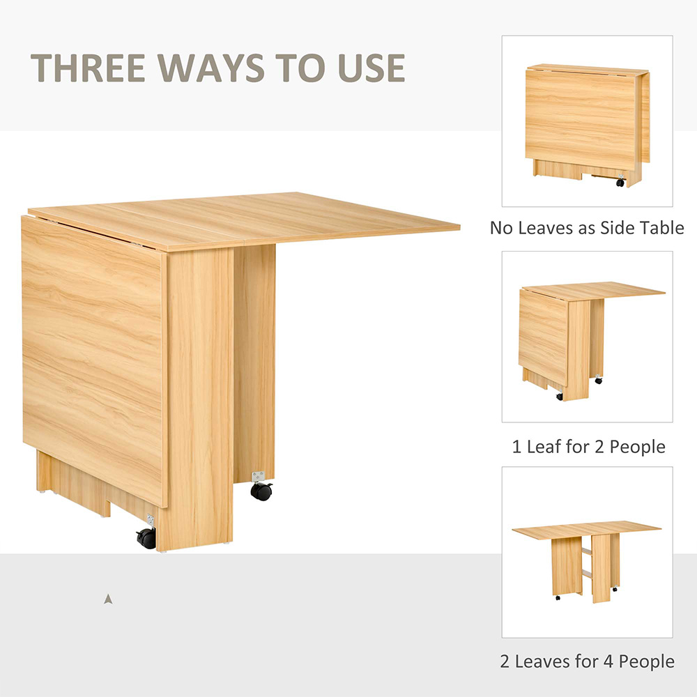 HOMCOM 6 Seater Foldable Dining Table with Storage Shelf Image 6