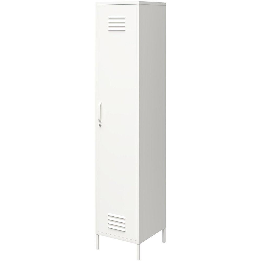Dorel Mission District Single Door Soft White Storage Cabinet Image 4