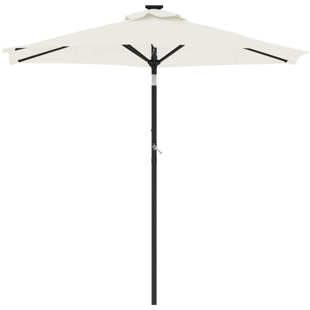 vidaXL White Garden Parasol with Steel Pole 2.25m Image 2
