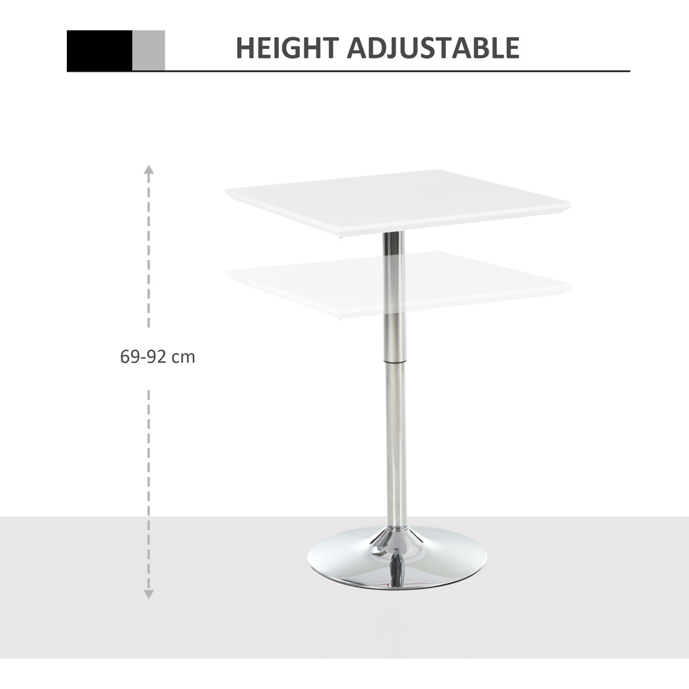 Portland Square Height Adjustable Swivel Bar Table White Image 7