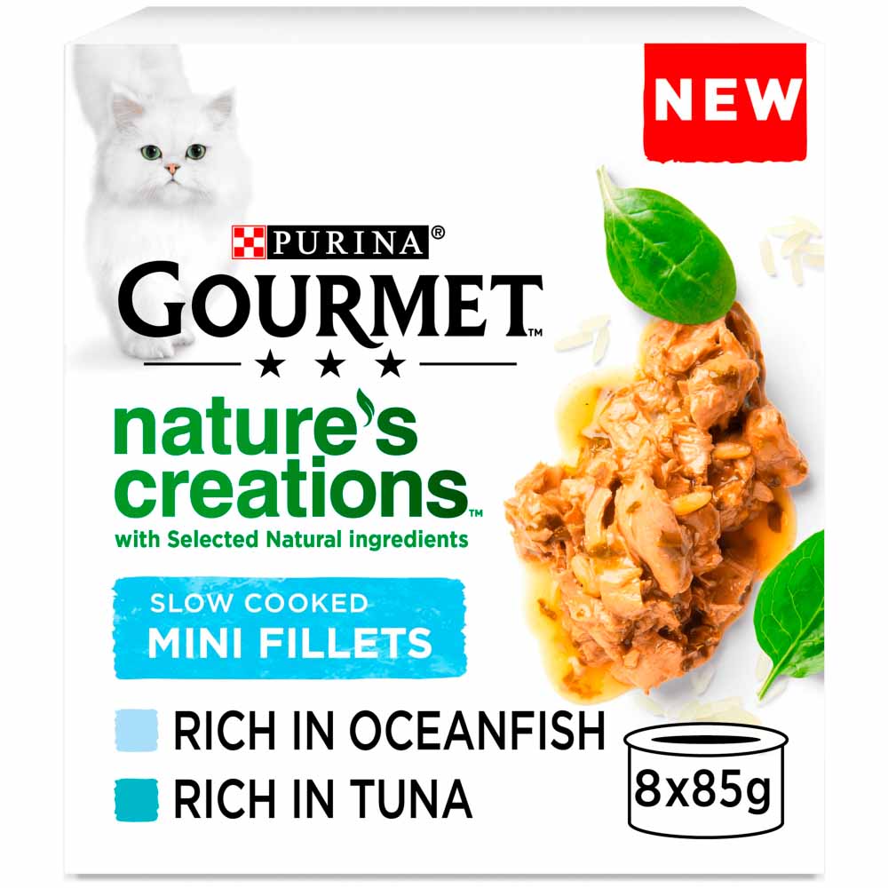 Gourmet Natures Creations Ocean Fish and Tuna Mini Fillet Cat Food 8 x 85g Image 1