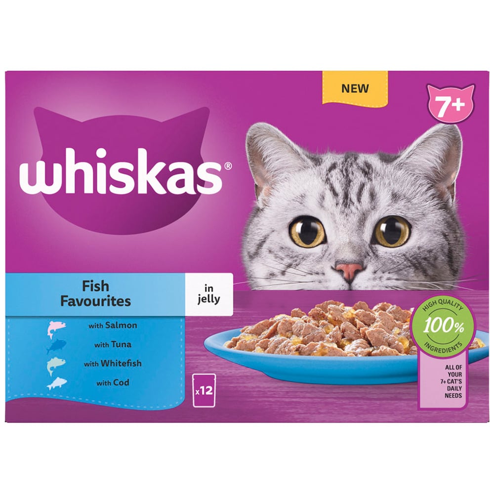 Whiskas Fish Selection in Jelly Senior Wet Cat Food Pouches 85g Case of 4 x 12 Pack Image 5