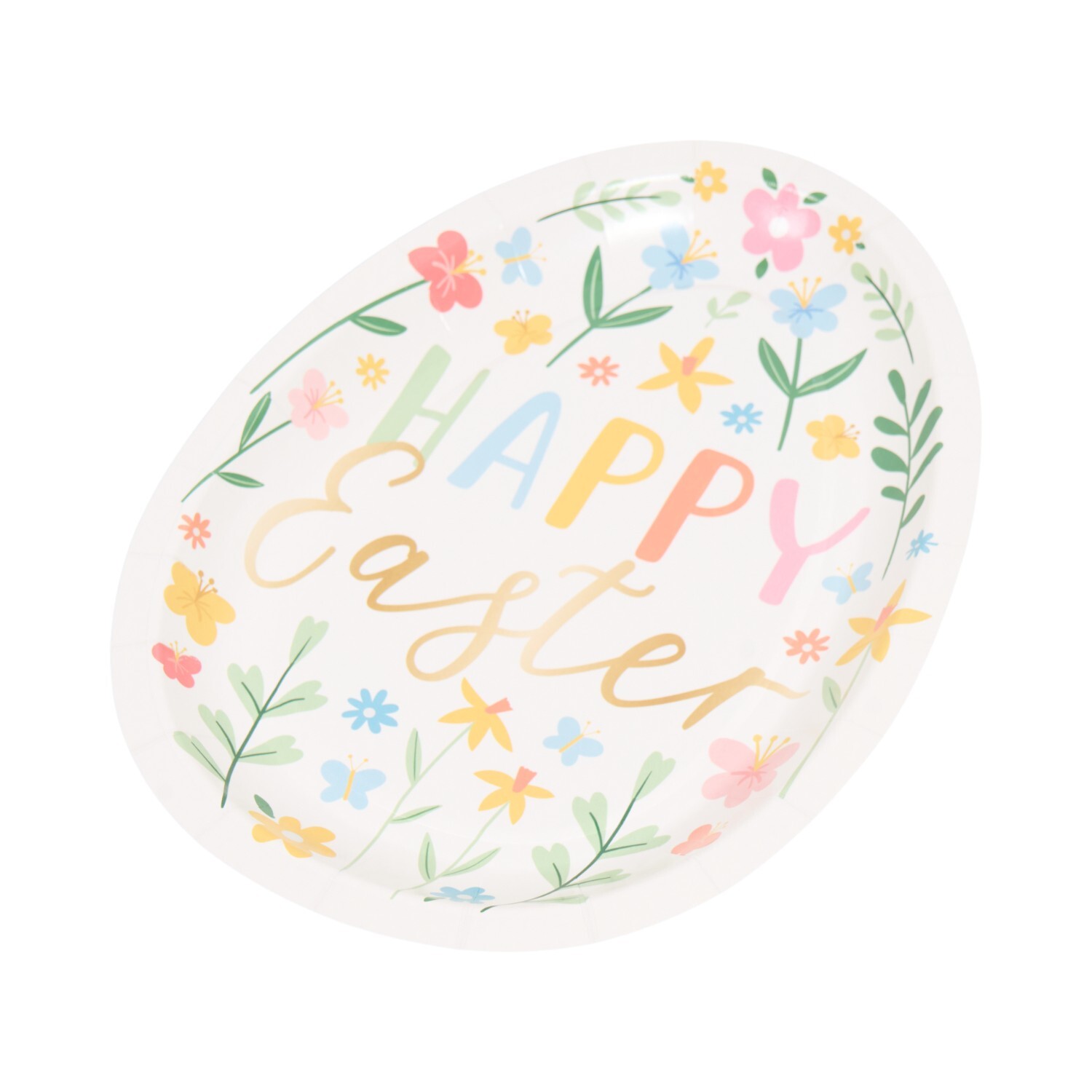 Pack of 8 Easter Floral Plates White Image 3