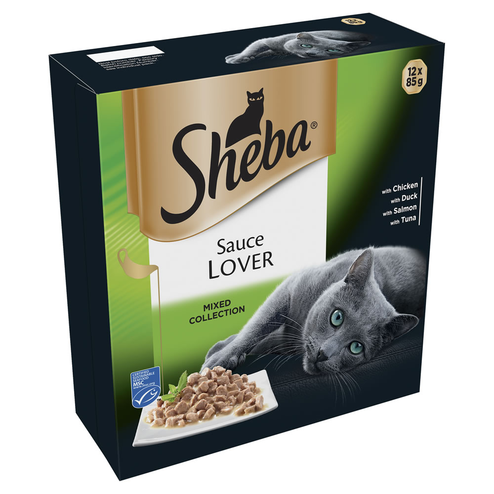 Sheba Sauce Lover Mixed Collection Cat Food Trays 12 x 85g Image 1