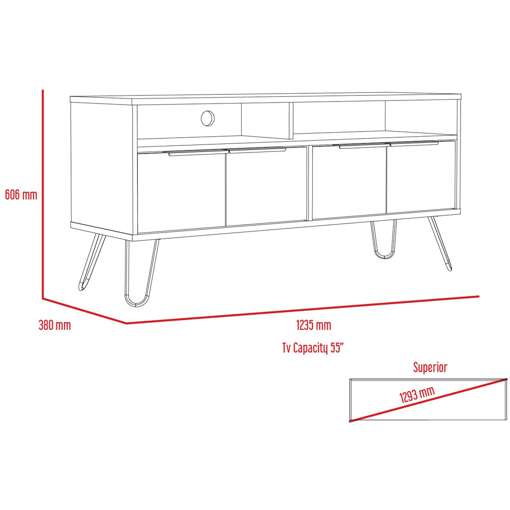 Core Products Nevada 4 Doors Smoke Oak Effect TV Unit Image 6