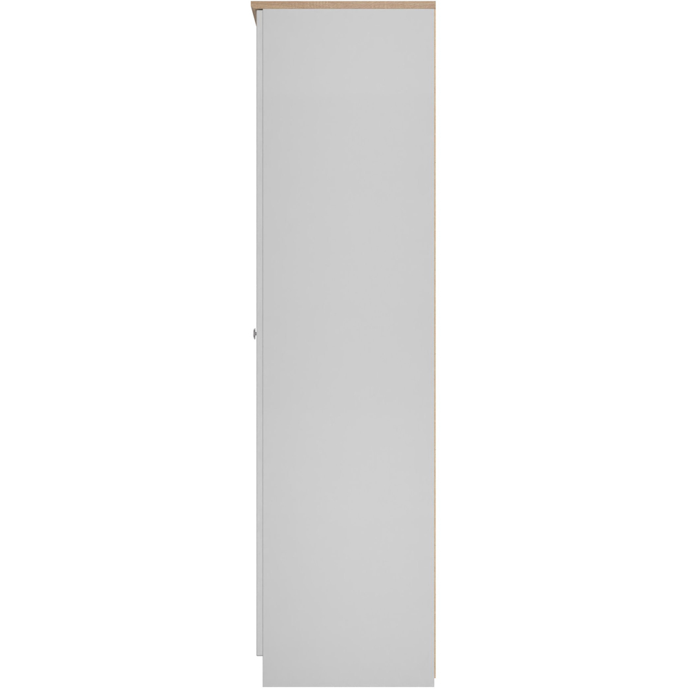Crowndale Sussex 3 Door Grey Ash and Bardolino Oak Tall Mirror Wardrobe Ready Assembled Image 6