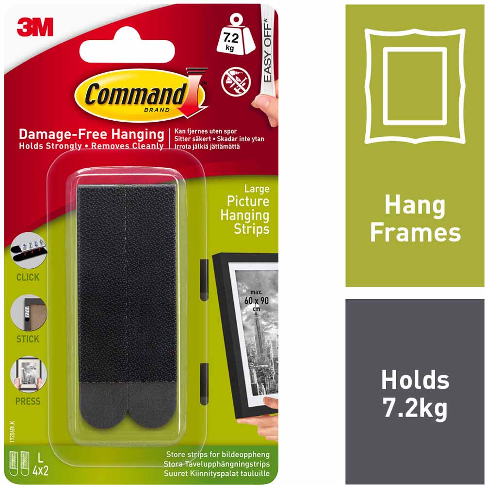 Command Damage Free Large Picture Hanging Strips 4  pack Image 1