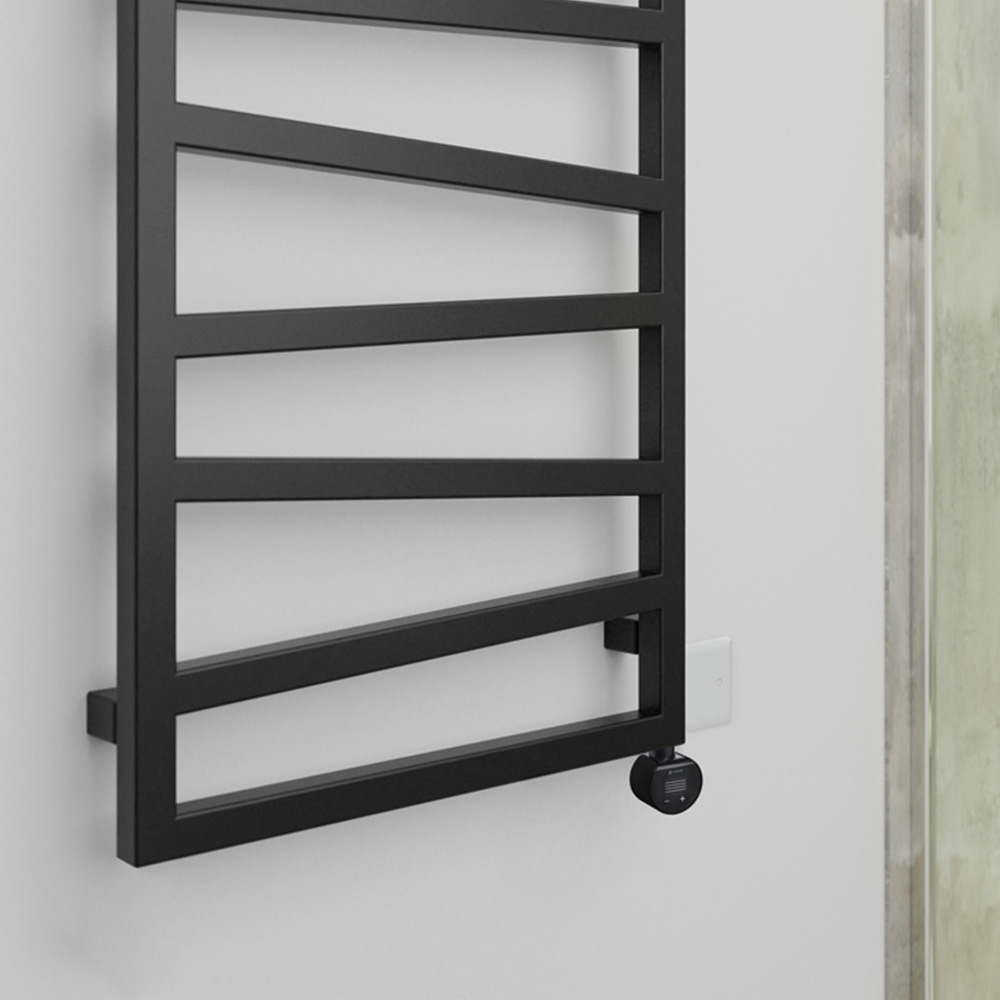 Terma Zig Zag Heban Black Electric Towel Rail with VEO Element Controller 835 x 500mm Image 6