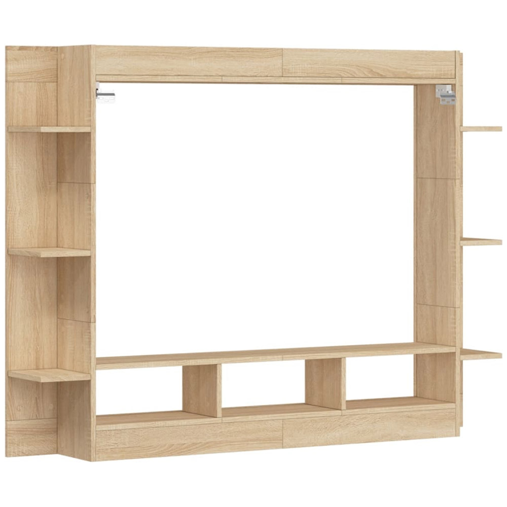 vidaXL 3 Open Shelf Sonoma Oak Wall Mounted TV Cabinet Image 6