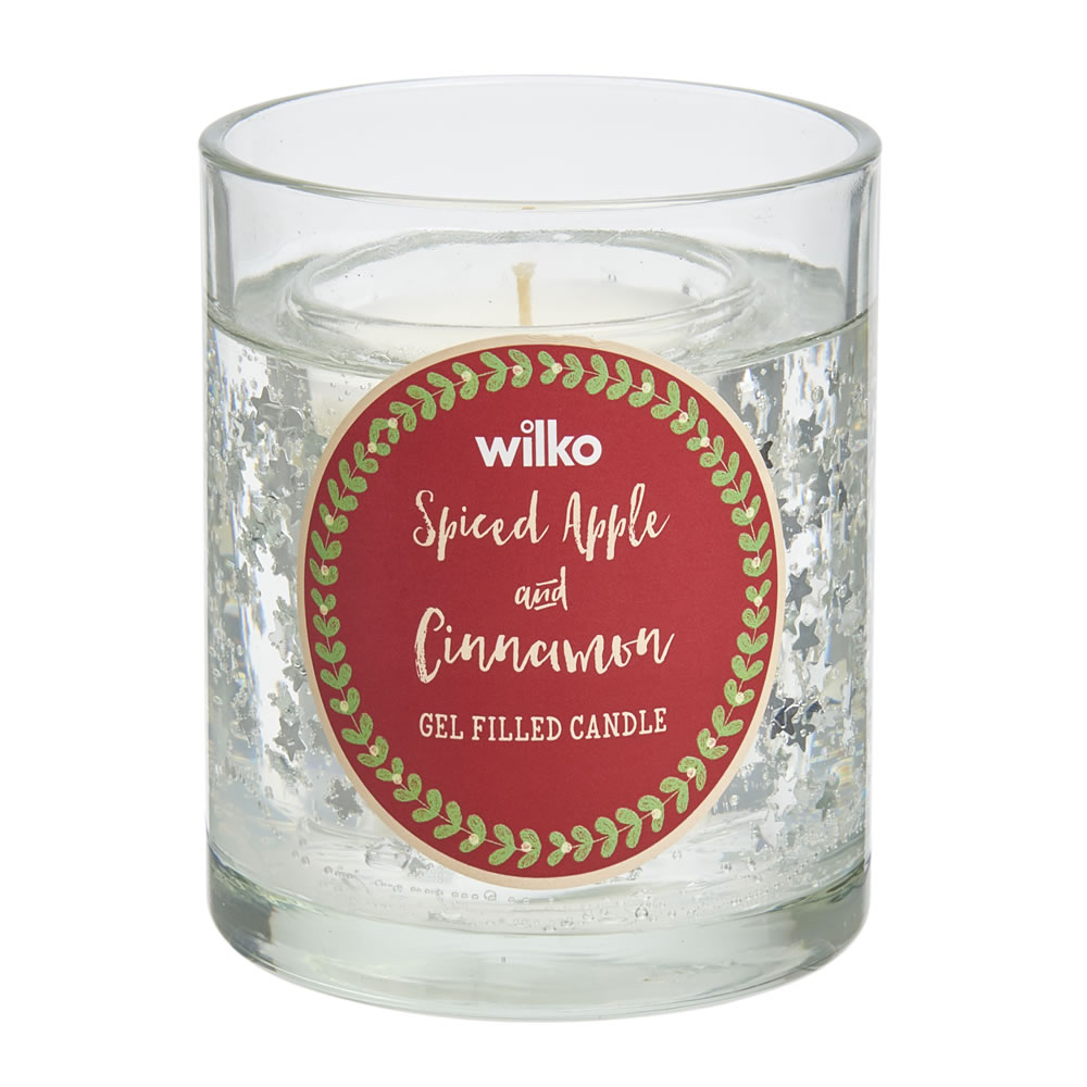 Wilko Spiced Apple and Cinnamon Glitter Candle Image 1
