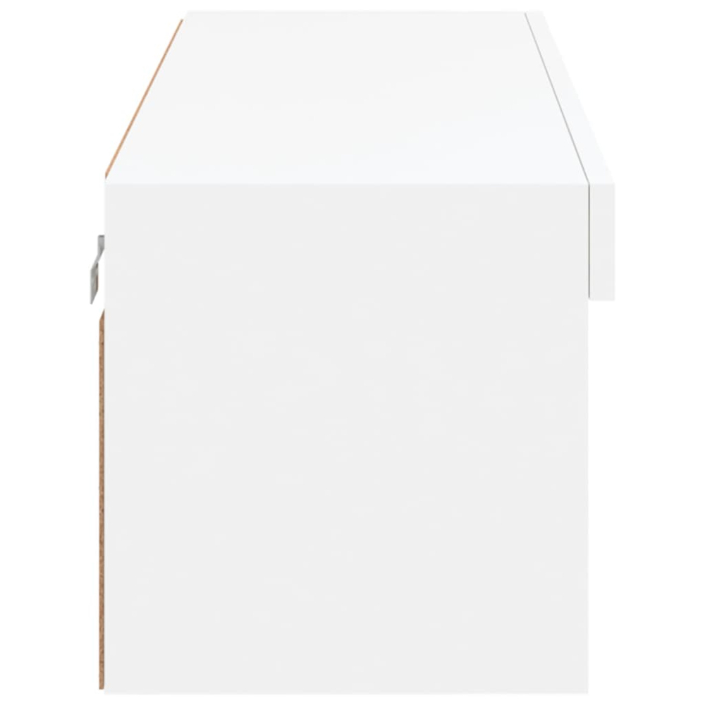 vidaXL 2 Shelf White Wall Mounted LED TV Cabinet Image 6