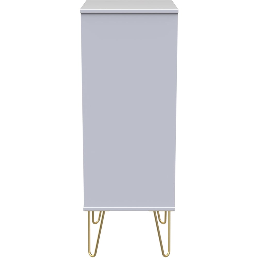 Crowndale Cube 5 Drawer Matt Indigo and White Narrow Chest of Drawers Ready Assembled Image 4