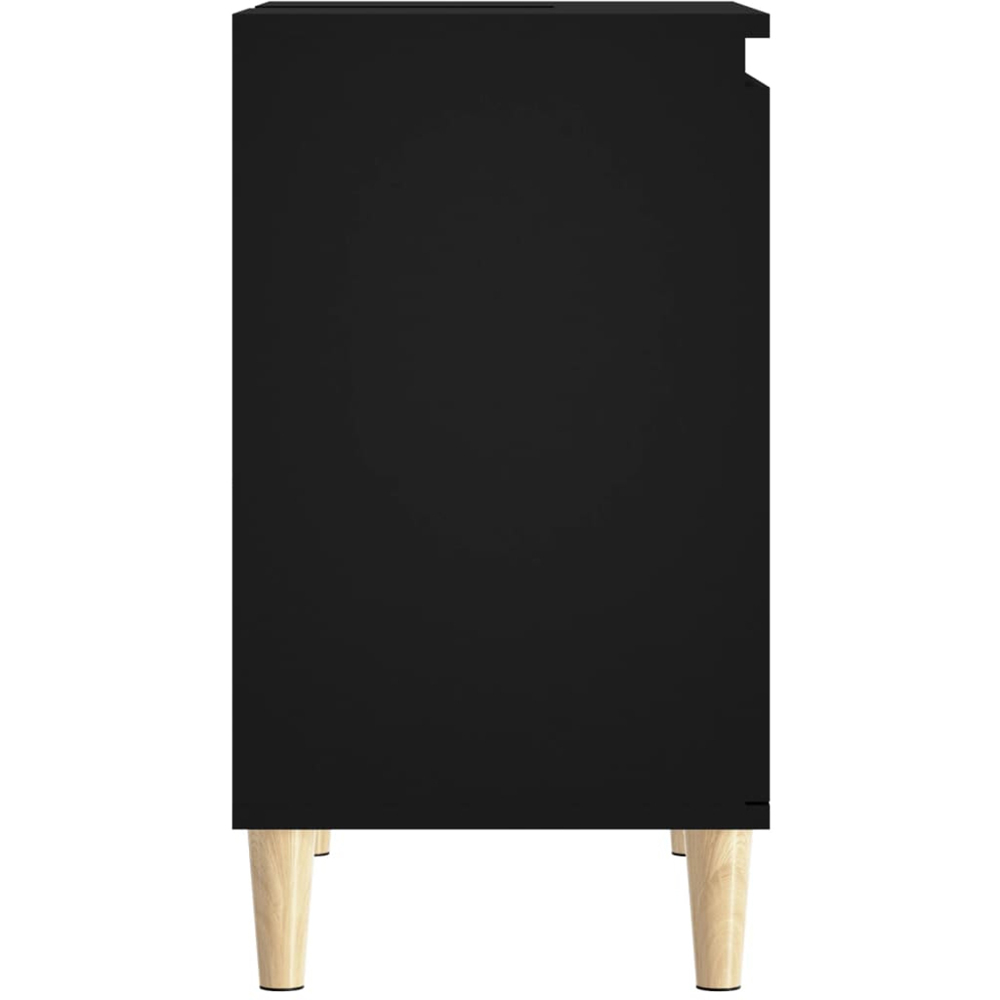 vidaXL 2 Door Black Bathroom Sink Cabinet with Wooden Feet Image 4