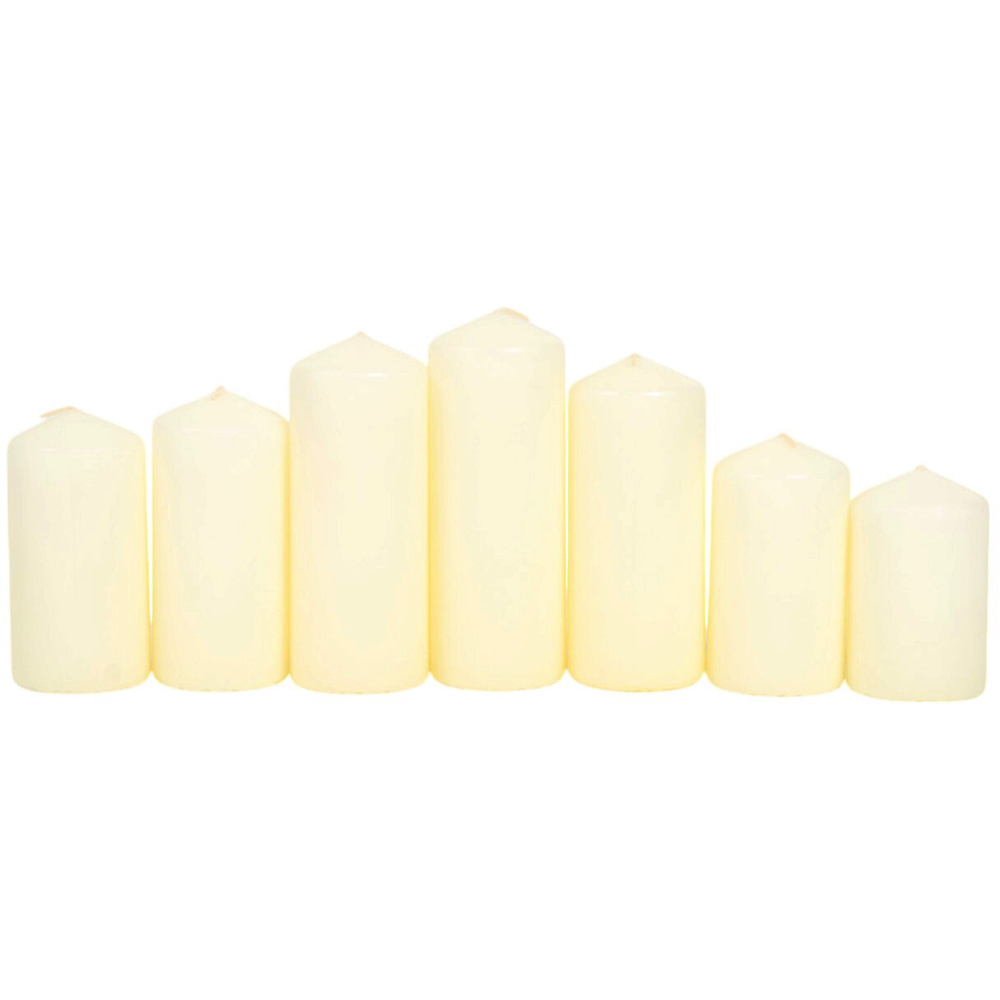 Set of 7 Church Candles - White Image 4