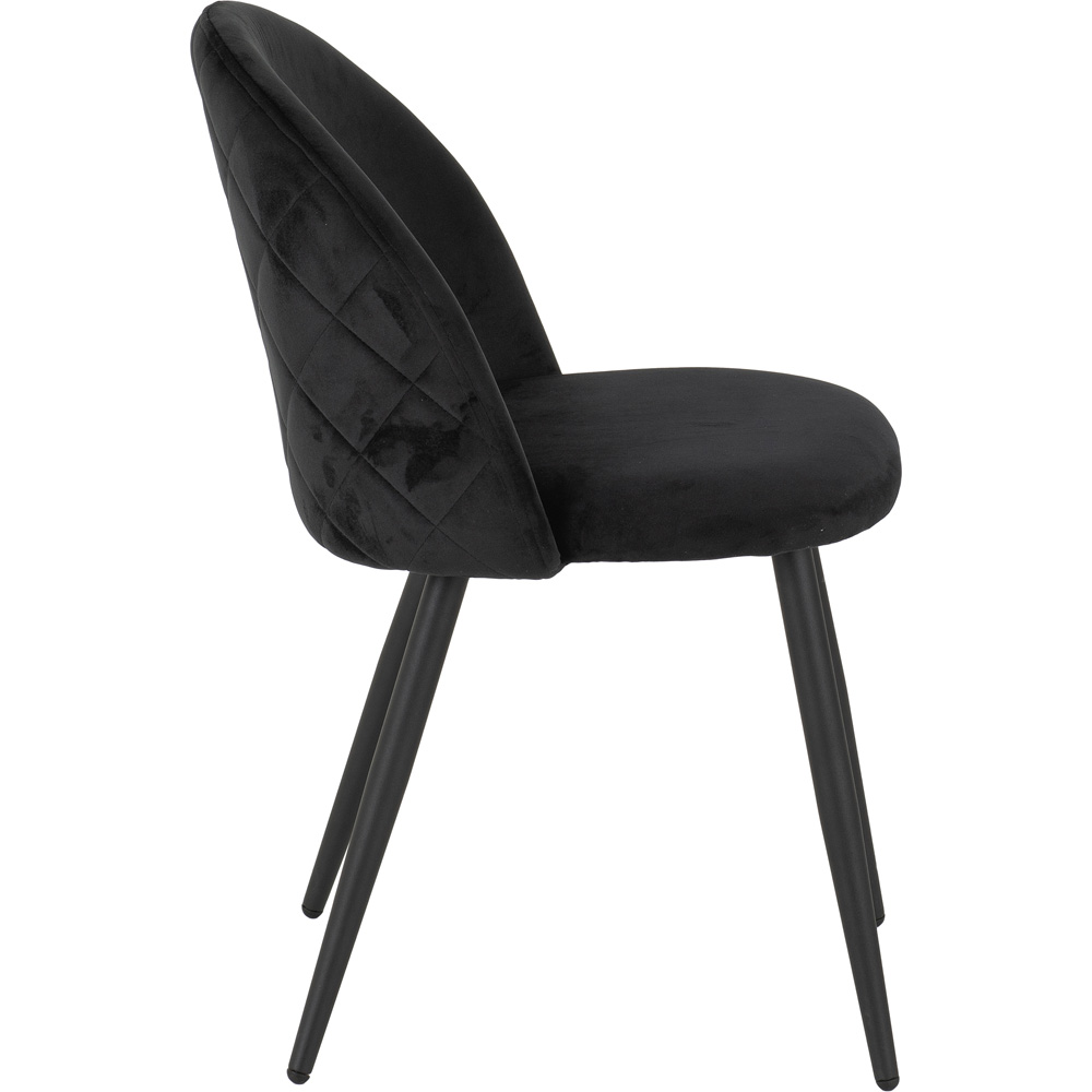 Seconique Marlow Set of 4 Black Velvet Dining Chair Image 6