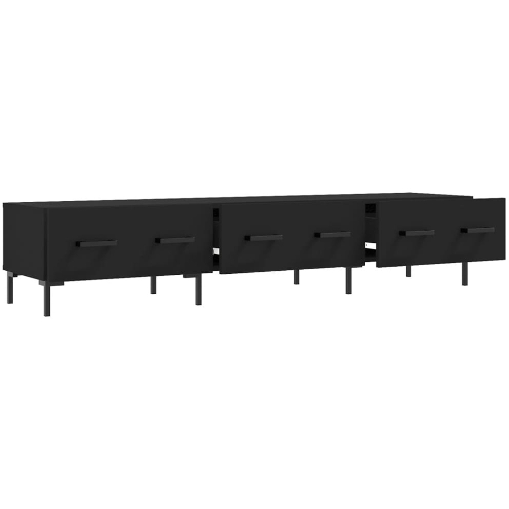 vidaXL 3 Drawer Black Modern TV Cabinet Image 6