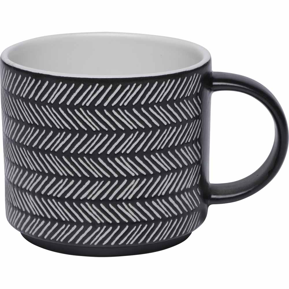 Wilko Black and White Fusion Stacking Mugs Image 2