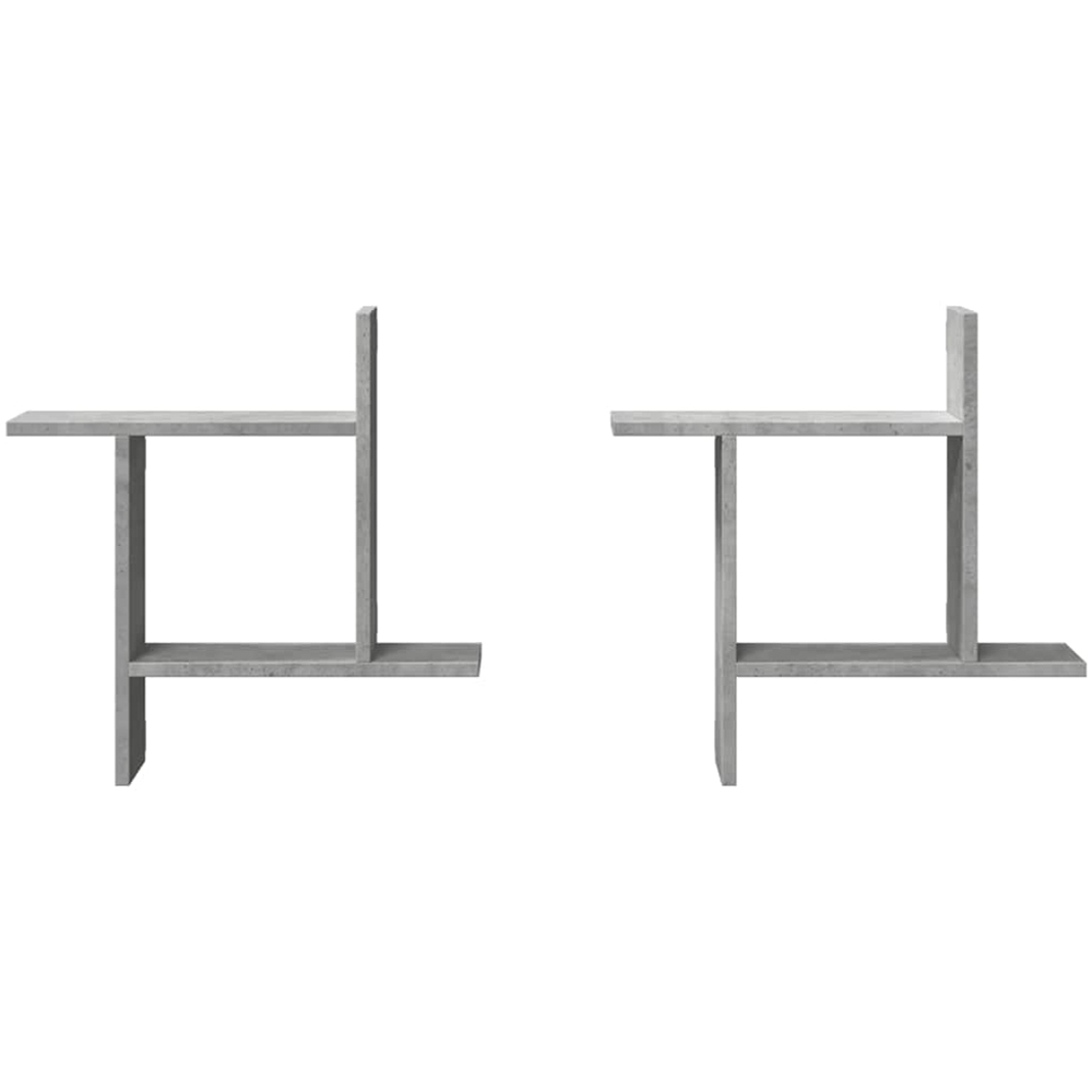vidaXL 50 x 12 x 50cm Set of 2 Concrete Grey Wall Shelf Image 4