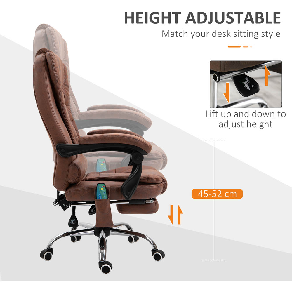 Portland Brown Microfiber Swivel Vibration Massage Office Chair Image 5